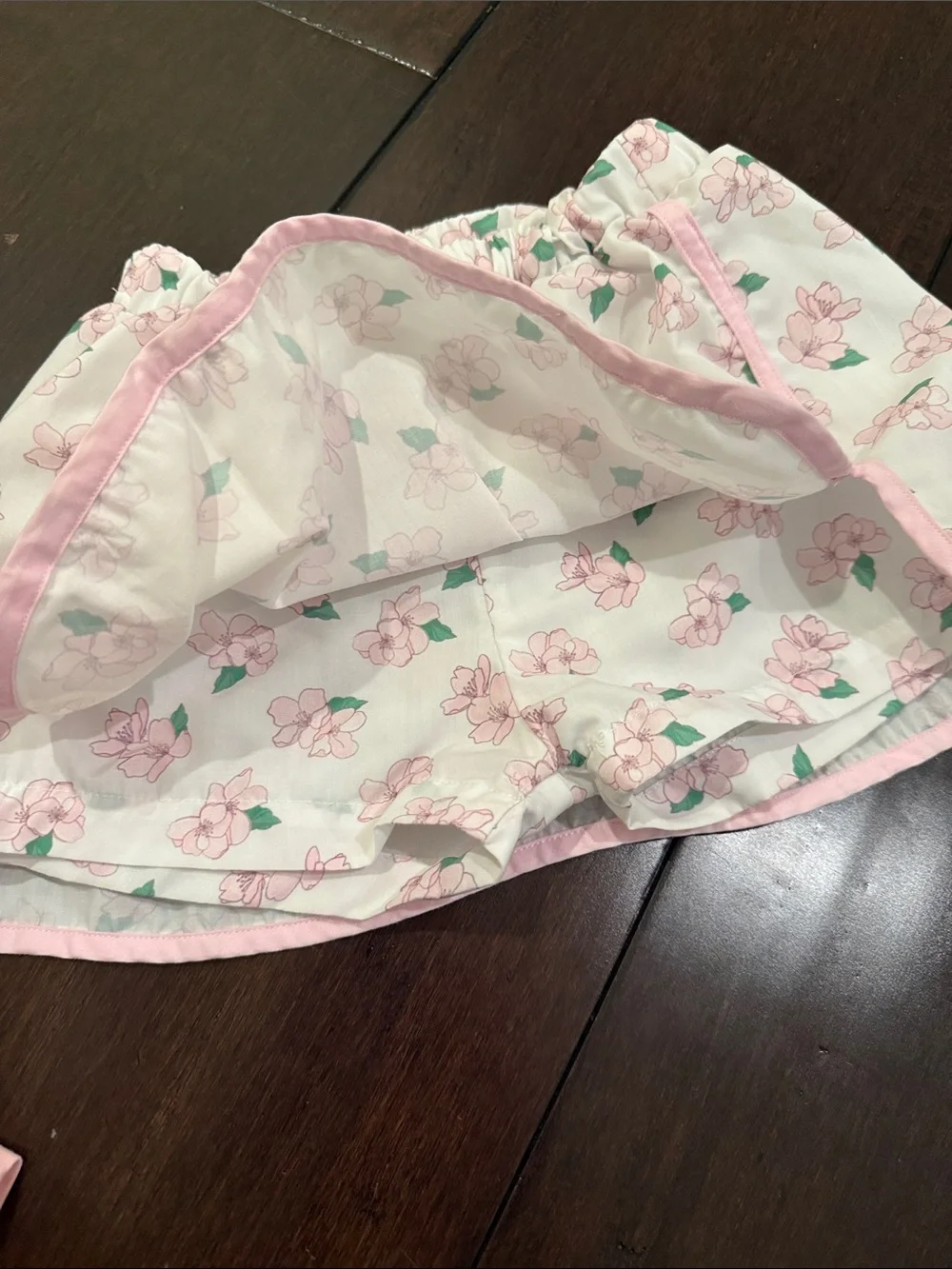 Girls Pink Floral Matching Set - Sleeveless Polo Top & Skirt